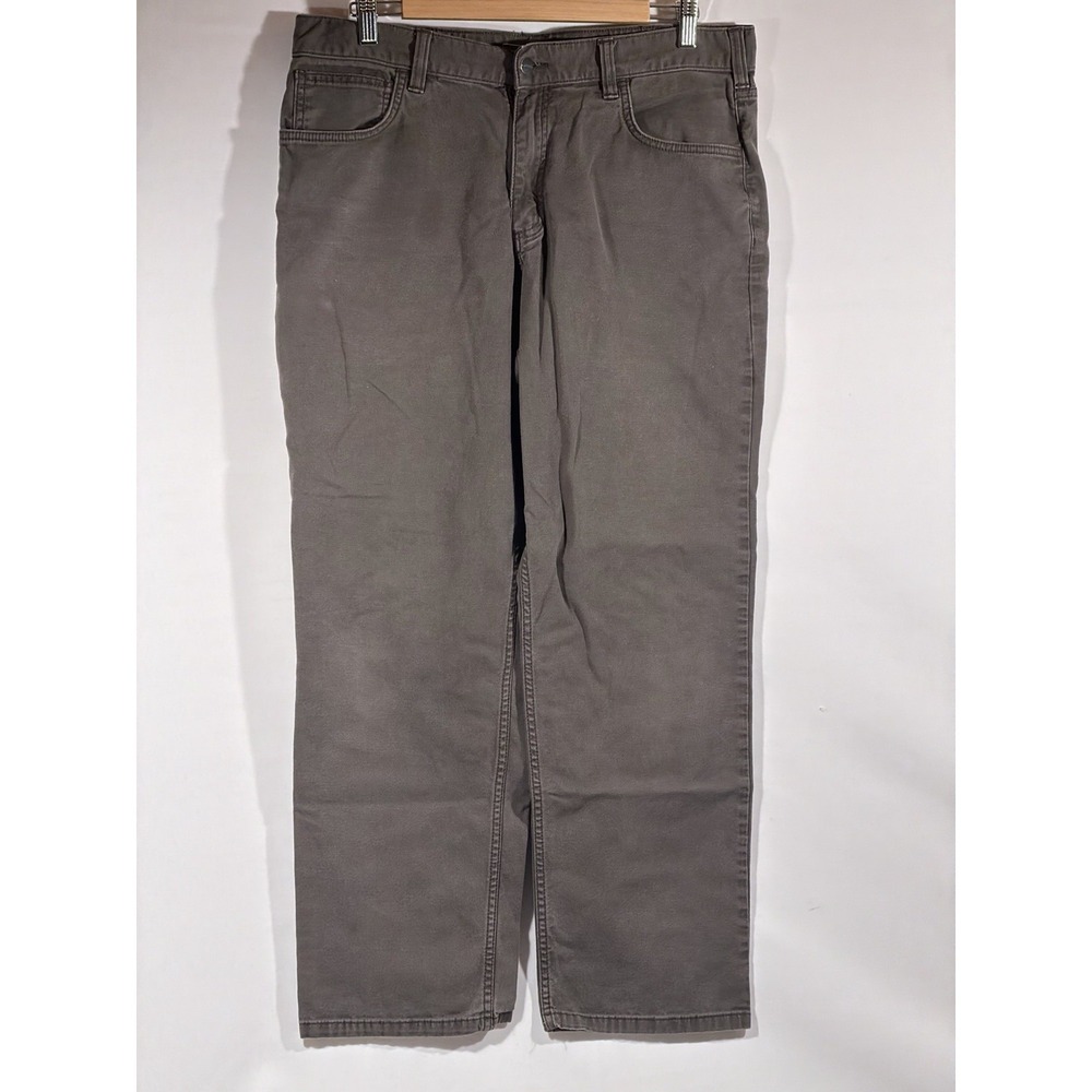 Carhartt Dungaree Work Pants Mens 36x30 Moss Green Canvas Relaxed Fit - Picture 14 of 16